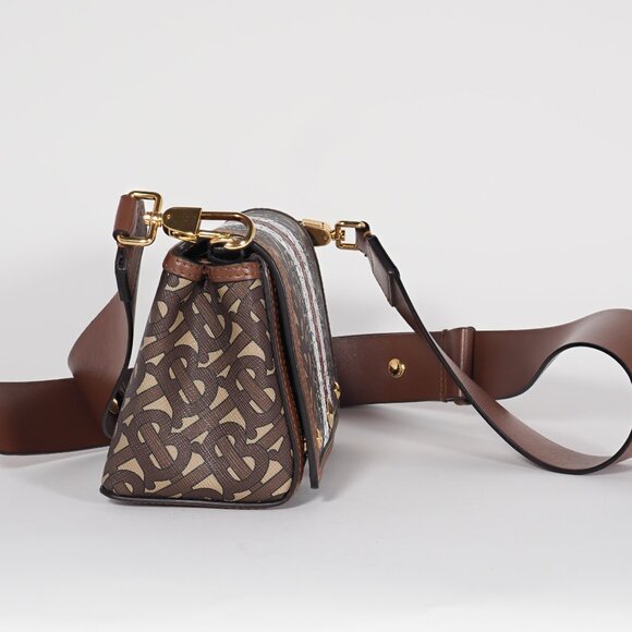 Burberry TB Monogram Stripe Canvas Leather Crossbody Bag - Picture 7 of 14